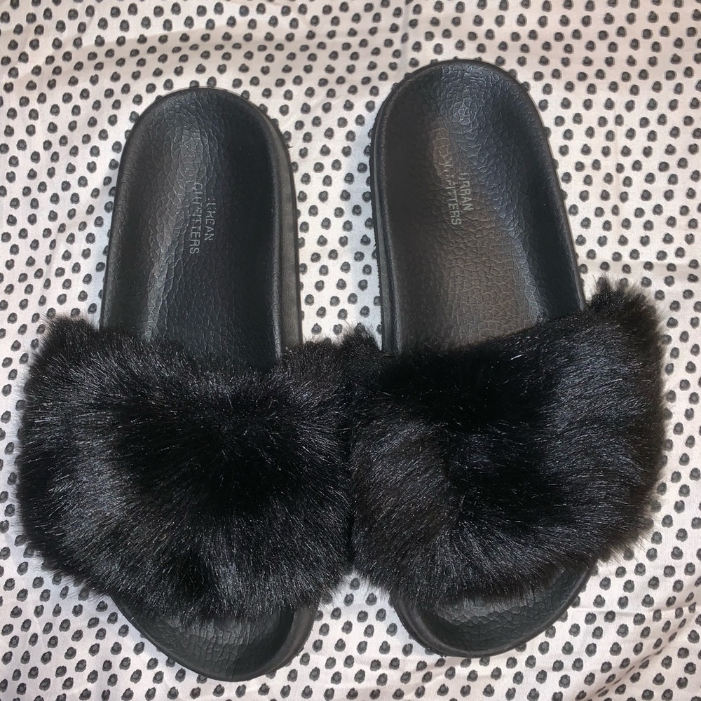 Urban Outfitters Furry Slides